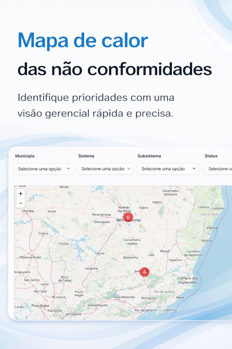 Mapa de não conformidades